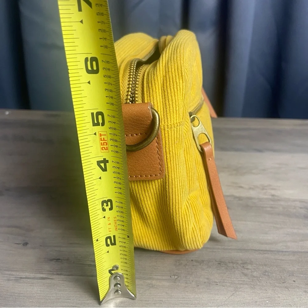 Mustard Yellow Quilted Corduroy Women's‎ Clutch Bag
